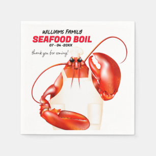Serviette En Papier Lobster Chef Seafood Event