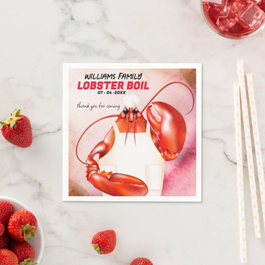 Serviette En Papier Lobster Chef Seafood Event (En situation)