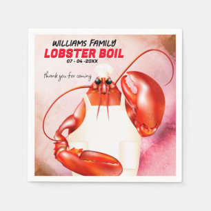 Serviette En Papier Lobster Chef Seafood Event