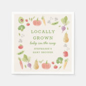 Serviette En Papier Locally Grown Farmer's Market Veggies Baby Shower (Devant)
