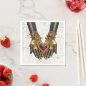 Serviette En Papier L'offre - Coeur dans les mains (En situation)