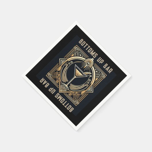 Serviette En Papier Logo Art Déco Martini Bar (Coin)