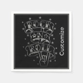 Serviette En Papier Logo Black & Silver Rock & Roll (Devant)