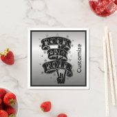 Serviette En Papier Logo Black & Silver Rock & Roll Napkins 2 (En situation)