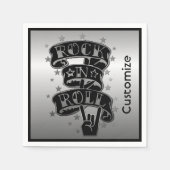 Serviette En Papier Logo Black & Silver Rock & Roll Napkins 2 (Devant)