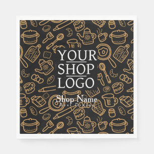 Serviette En Papier Logo Brown noir de cuisine