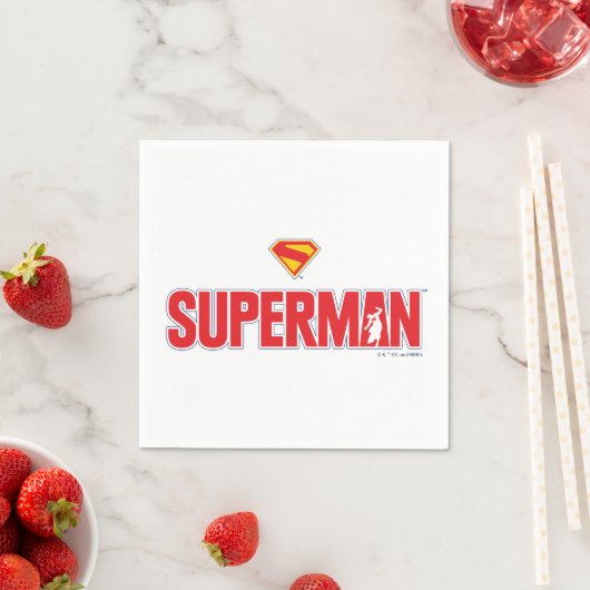 Serviette En Papier Logo classique Superman Bold (En situation)