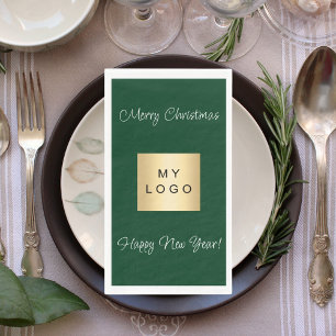 Serviette En Papier logo commercial de la barre de café vert émeraude 