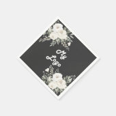 Serviette En Papier logo commercial florale blanche grise (Coin)