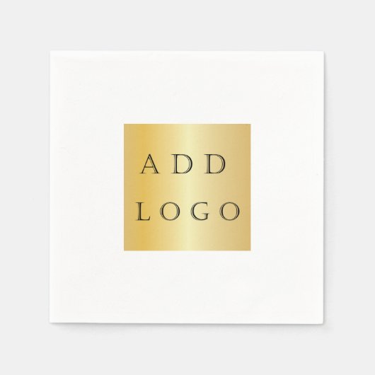 Serviette En Papier Logo d'affaires de bar café blanc (Devant)