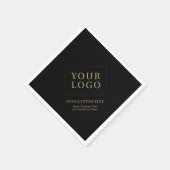 Serviette En Papier Logo d'affaires personnalisé Black & Gold Promotio (Coin)