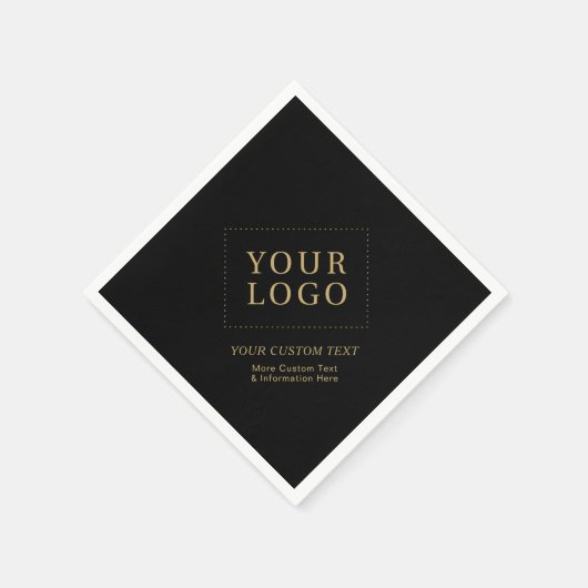 Serviette En Papier Logo d'affaires personnalisé Black & Gold Promotio (Coin)