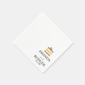 Serviette En Papier Logo de gâteau mignon mariage (Coin)
