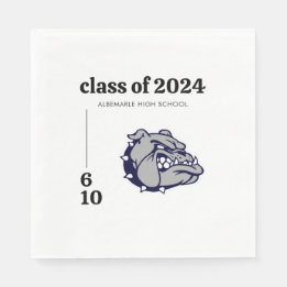 Serviette En Papier Logo de la mascotte de l'école Fête de fin d'étude
