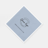 Serviette En Papier Logo de l'entreprise Dusty bleu personnalisé (Coin)