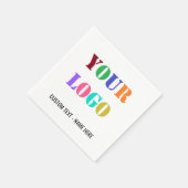 Serviette En Papier Logo de l'entreprise et texte promotionnel de serv (Coin)