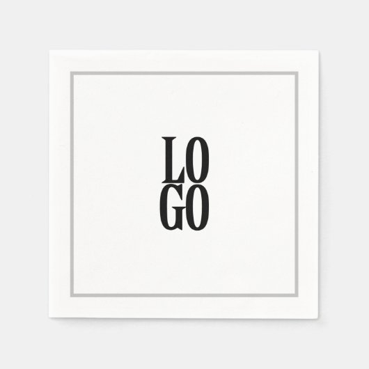 Serviette En Papier Logo de l'entreprise ou de l'entreprise avec cadre (Devant)