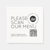 Serviette En Papier Logo de l'entreprise Scan menu QR code Round text  (Devant)