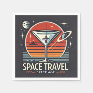 Serviette En Papier Logo de l'ère spatiale Martini Space Travel 1957