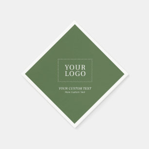Serviette En Papier Logo de société personnalisé vert pour promotion c