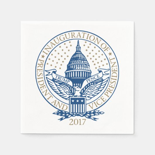 Serviette En Papier Logo de Trump Pence 2017 pour l'investiture présid (Devant)