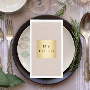 Serviette En Papier Logo d'entreprise beige