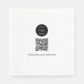 Serviette En Papier Logo d'entreprise Code QR promotionnel Texte (Devant)