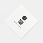 Serviette En Papier Logo d'entreprise Code QR promotionnel Texte (Coin)