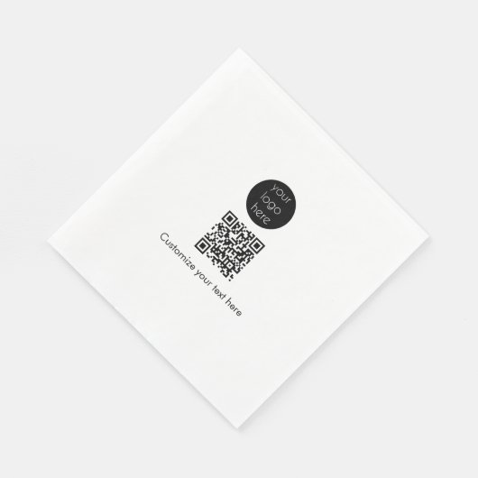 Serviette En Papier Logo d'entreprise Code QR promotionnel Texte (Coin)