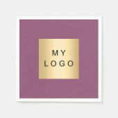Serviette En Papier Logo d'entreprise de prune violette (Devant)
