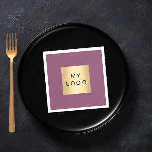 Serviette En Papier Logo d'entreprise de prune violette