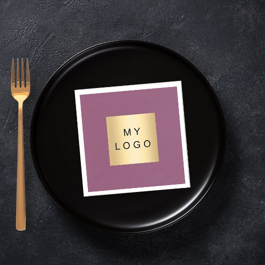 Serviette En Papier Logo d'entreprise de prune violette