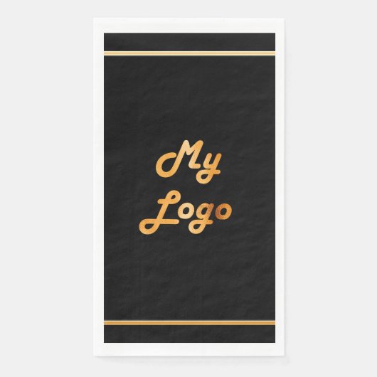 Serviette En Papier Logo d'entreprise en or noir (Devant)