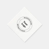 Serviette En Papier Logo d'entreprise et texte promotionnel | Blanc (Coin)