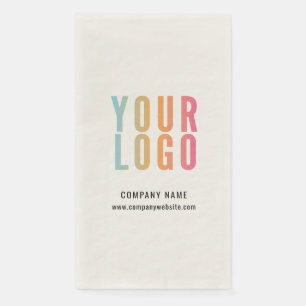 Serviette En Papier Logo d'entreprise Événement Minimaliste Ecru
