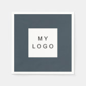 Serviette En Papier Logo d'entreprise gris charbon (Devant)