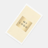 Serviette En Papier Logo d'entreprise jaune crème (Coin)