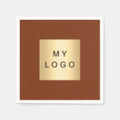 Serviette En Papier Logo d'entreprise marron en terre cuite (Devant)