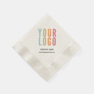 Serviette En Papier Logo d'entreprise Moderne Entreprise Ecru 