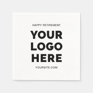 Serviette En Papier Logo d'entreprise moderne noir Bonne retraite