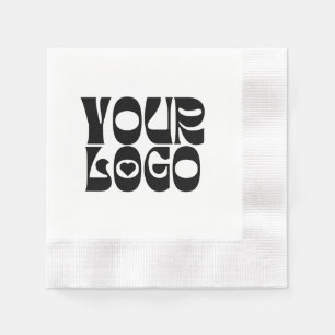 Serviette En Papier Logo d'entreprise noir et blanc Napkin