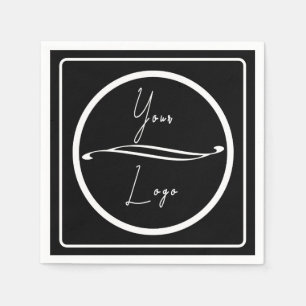 Serviette En Papier Logo d'entreprise noir et blanc personnalisé