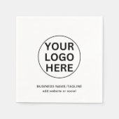 Serviette En Papier Logo d'entreprise personnalisé en noir et blanc (Devant)