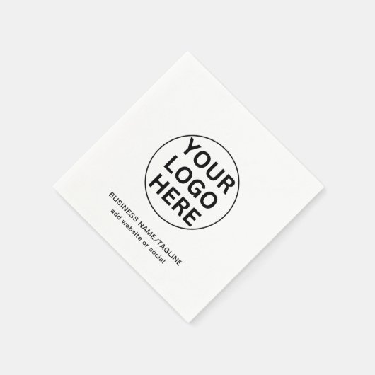 Serviette En Papier Logo d'entreprise personnalisé en noir et blanc (Coin)