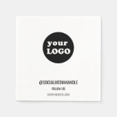 Serviette En Papier Logo d'entreprise personnalisé minimal (Devant)