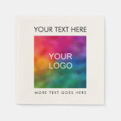 Serviette En Papier Logo d'entreprise personnalisé Modèle de texte mod (Devant)