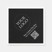 Serviette En Papier Logo d'entreprise personnalisé simple QR Code prom (Devant)