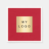 Serviette En Papier Logo d'entreprise rouge (Devant)