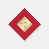 Serviette En Papier Logo d'entreprise rouge (Coin)