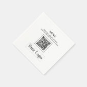 Serviette En Papier Logo d'entreprise simple et code QR Menu Napkins (Coin)